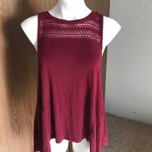 AEO Soft N Sexy Burgandy Swingy Tunic Tank